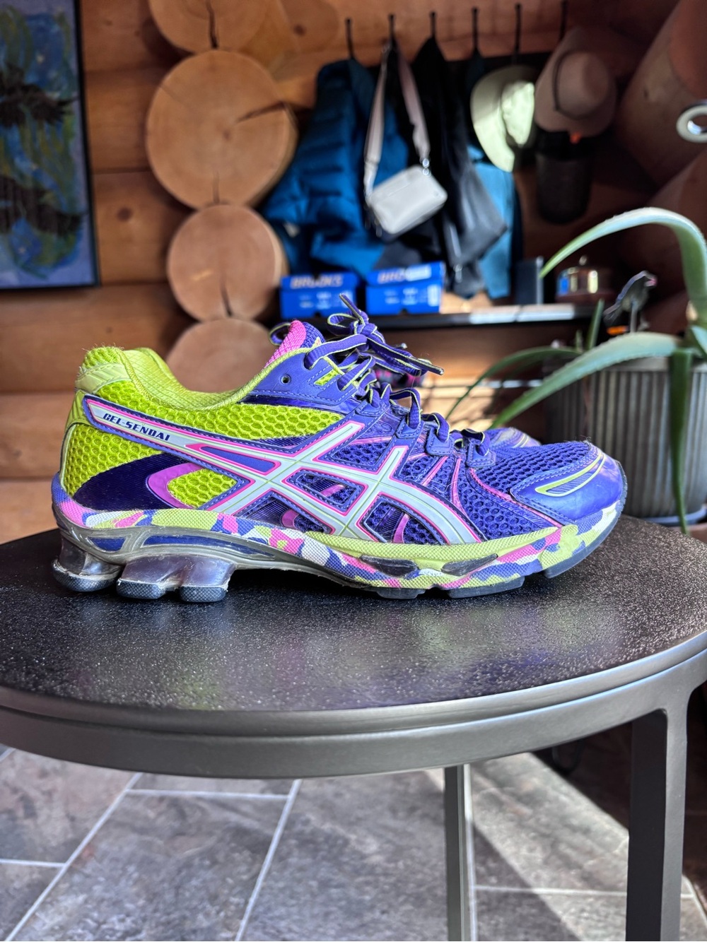 ASICS GEL-Sendai T36DQ Purple Neon Pink Lime Running Shoes Discontinued